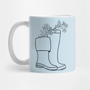 Forget me not black lineart xtratuf Mug